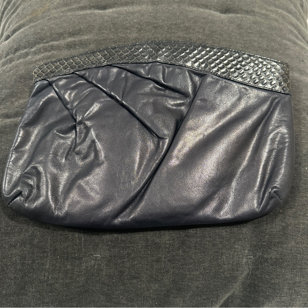Morris Moskowitz genuine leather black clutch